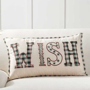 Wish Embroidered Pillow Cover